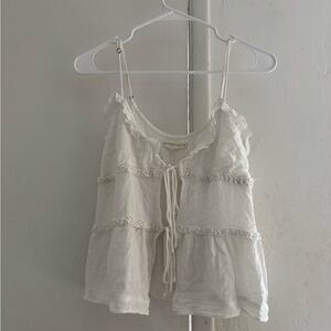 Aeropostale White Ruffle Blouse